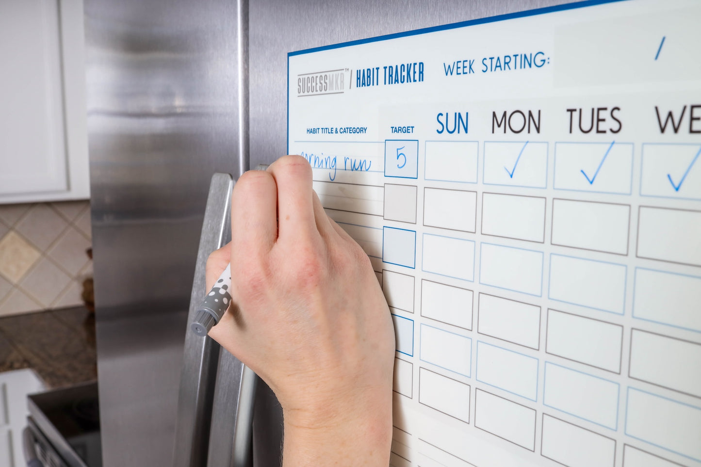 SuccessMkr Habit Tracker Magnetic Whiteboard